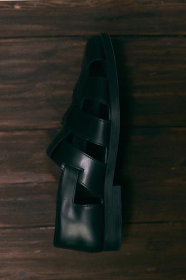 LEATHER CAGE SANDALS - LIMITED EDITION - Black by Zara