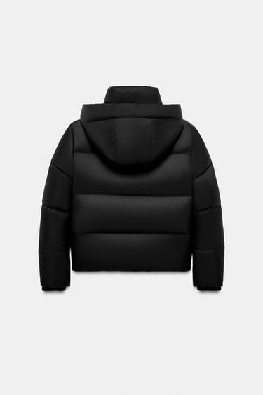 DOUDOUNE À CAPUCHE EN PLUME ET DUVET DÉPERLANTE COUPE-VENT - Noir de Zara - Image 8