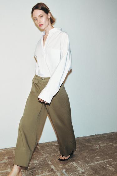 Zara Z1975 POCKET CULOTTES - Khaki