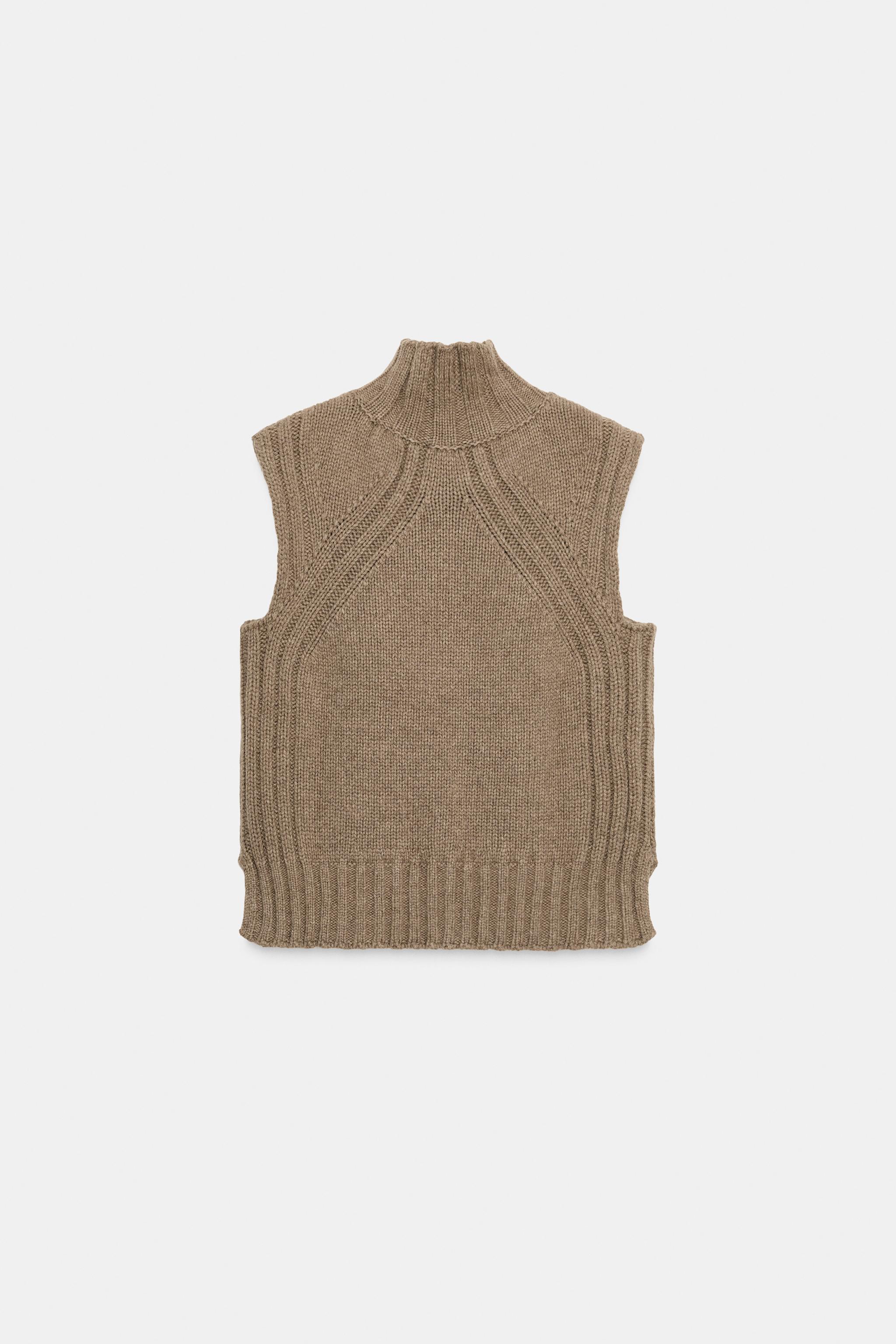 WOOL BLEND HIGH NECK VEST