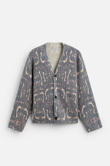 ABSTRACT PRINT CARDIGAN - Ecru by Zara