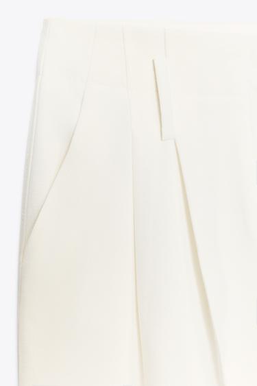PANTALON LARGE À PINCES - Écru de Zara - Image 6