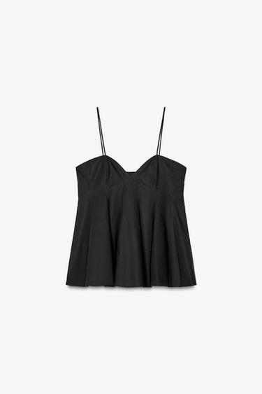 ZW COLLECTION PEPLUM TOP - Black by Zara - Image 1