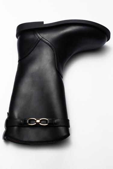 TALL BOOT WITH BUCKLE - Black by Zara