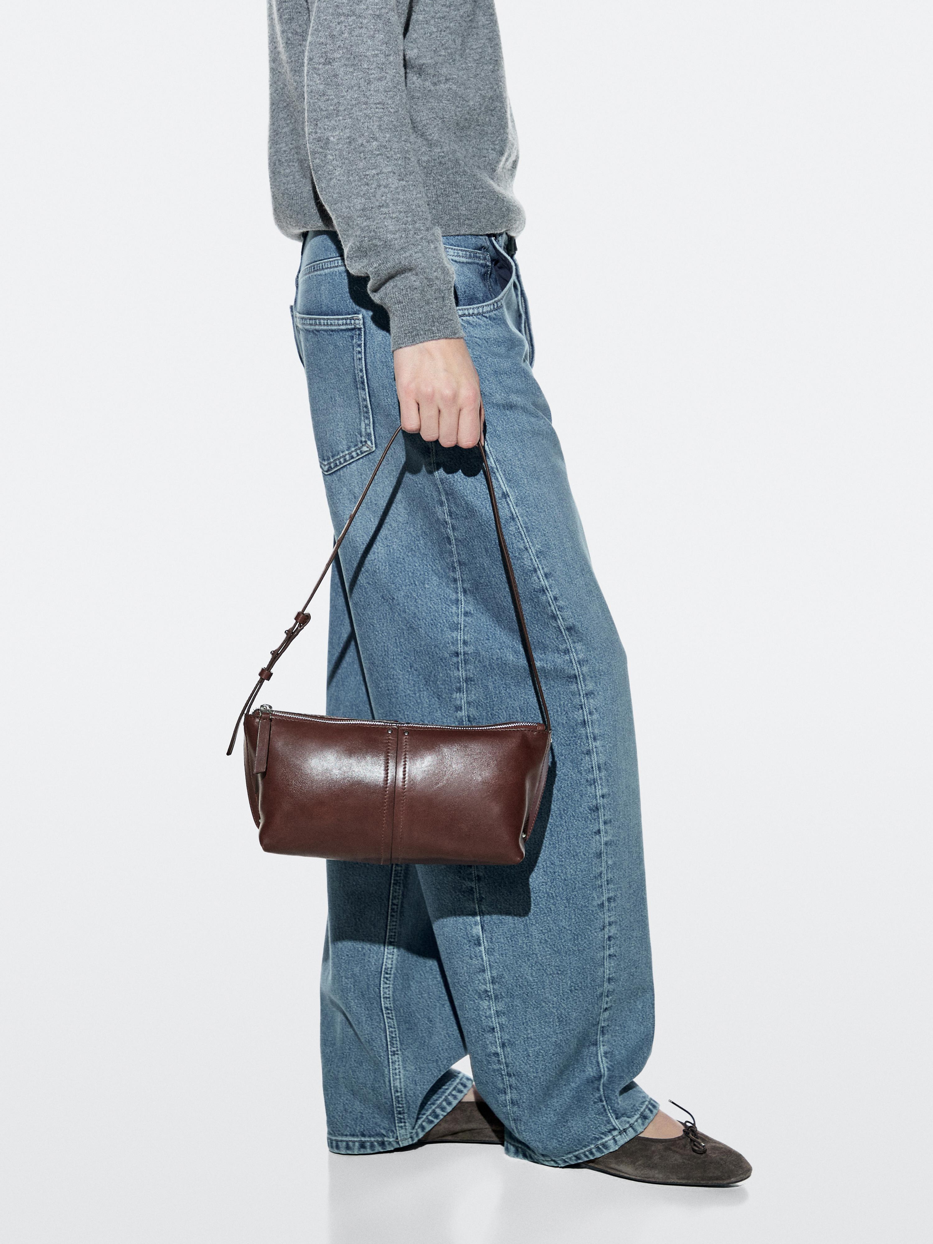 Nappa leather shoulder bag