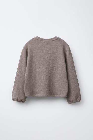 HAUT SOFT TOUCH À PERLES - Marron de Zara - Image 1