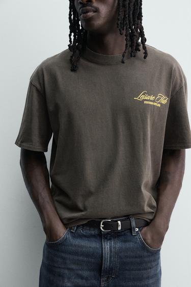 T-SHIRT RELAXED FIT IMPRIMÉS DÉLAVÉS - Gris anthracite de Zara - Image 5