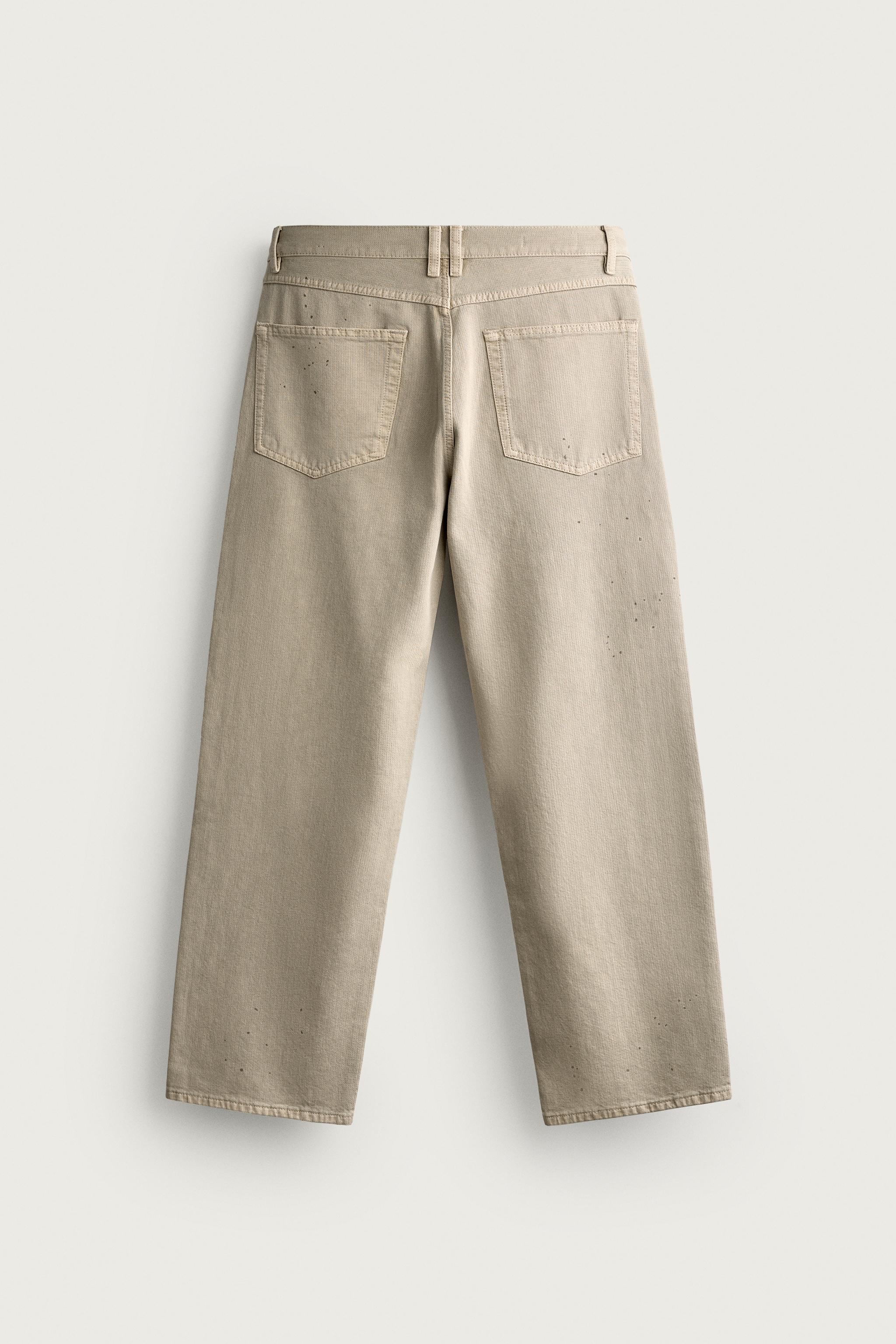 RELAXED FIT JEANS — Ecru / Black