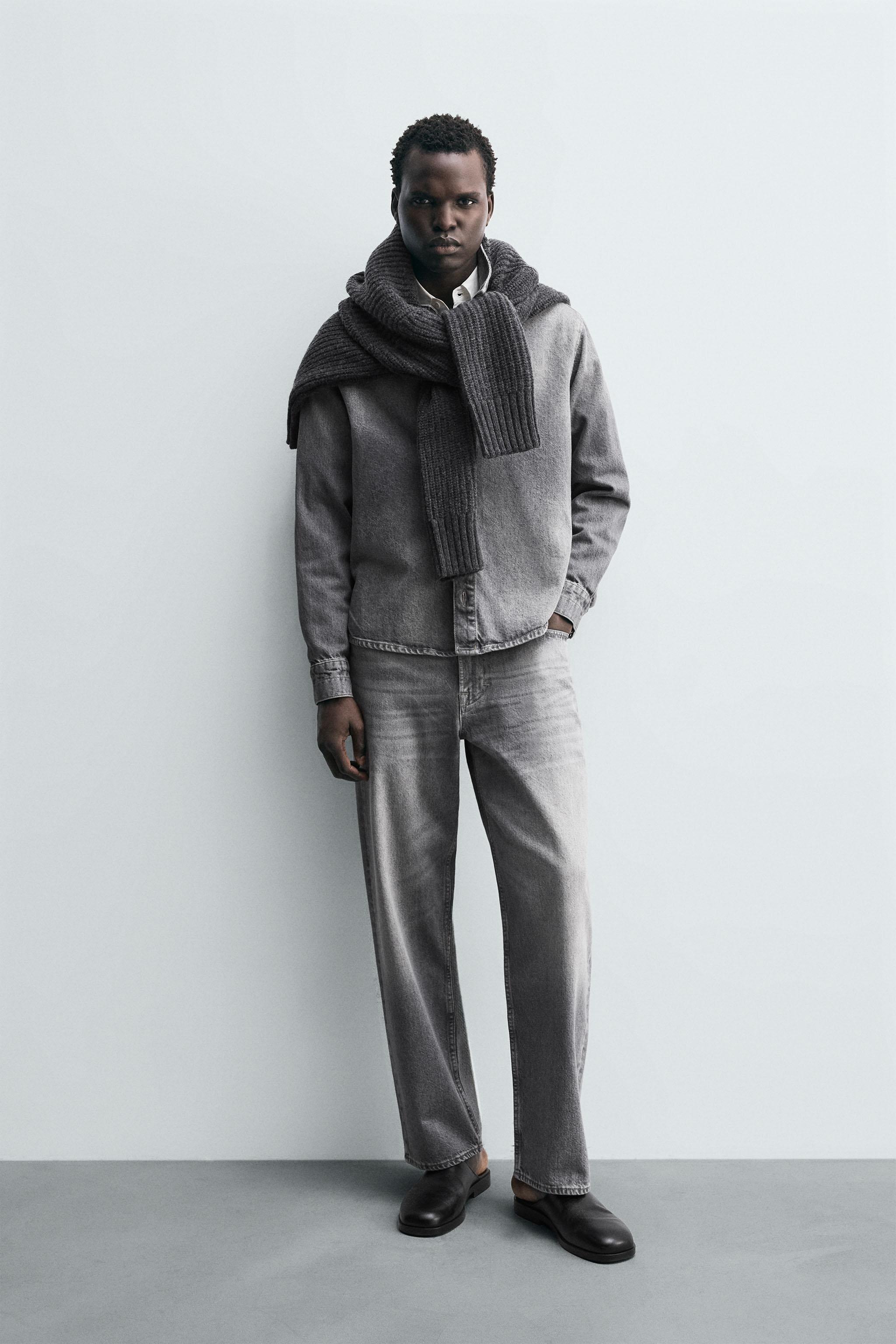 ウォッシュドデニムシャツ - グレー | ZARA Japan / 日本