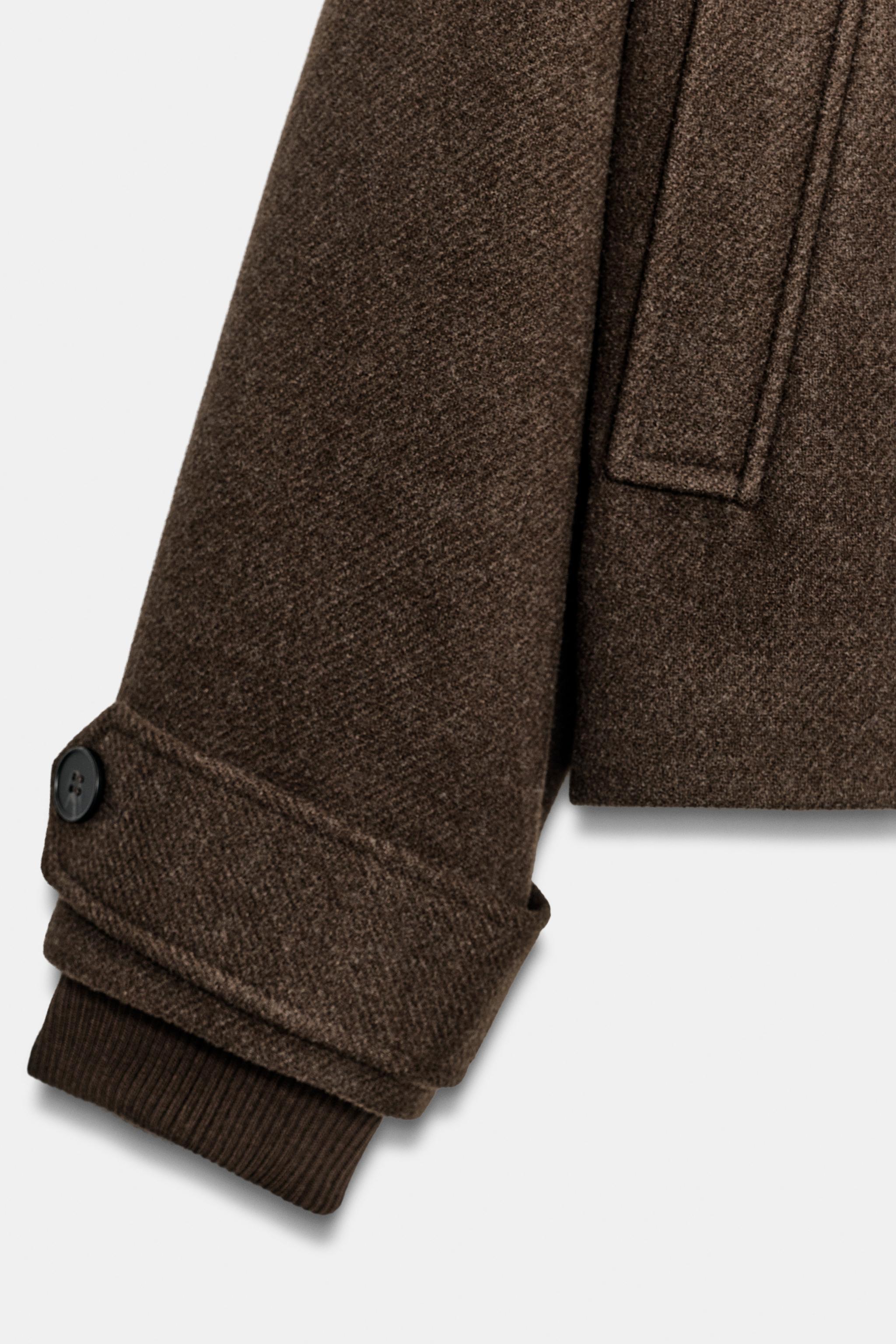 ソフトダブルブレストショートコート - ブラウン | ZARA Japan / 日本