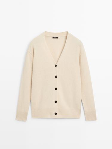 Zara Knit alpaca and wool V-neck cardigan - Yellow