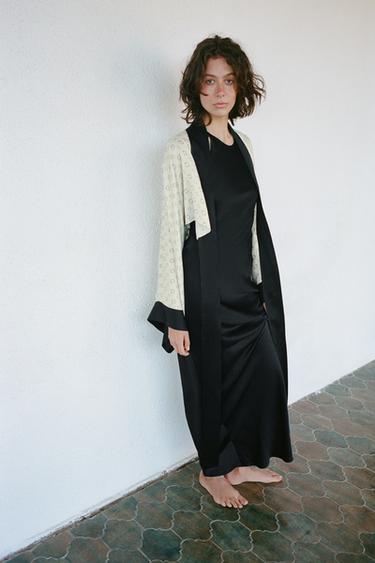 VESTE COURTE IMPRIMÉE - Écru de Zara - Image 1