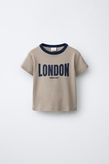 Zara PRINTED T-SHIRT - Sand