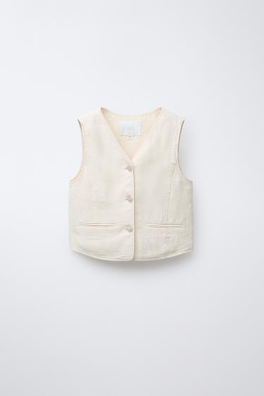 Zara PRSLUK OD 100% LANA – prljavo bijela