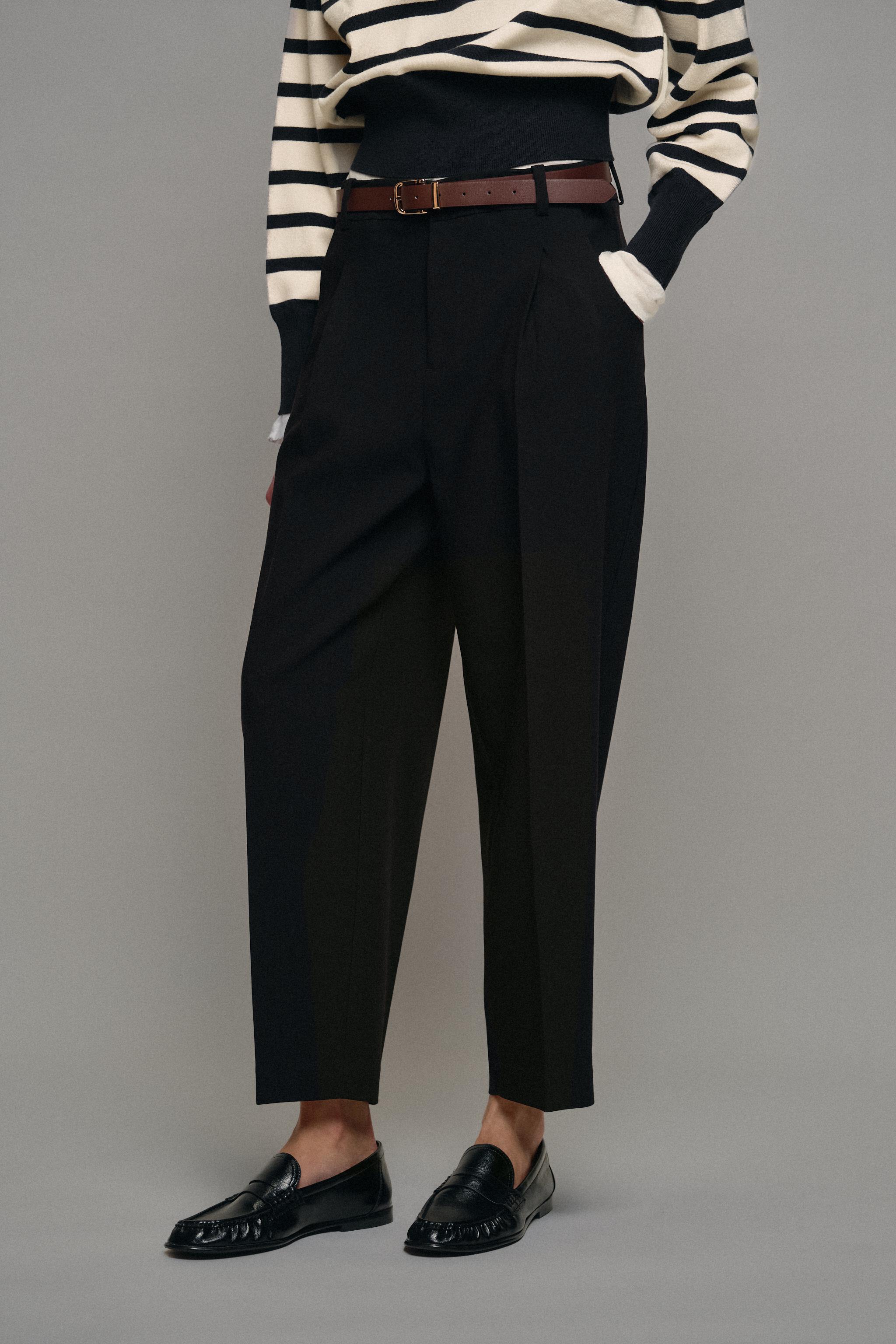 BELTED ANKLE PANTS