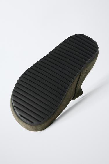 SPLIT SUEDE T-BAR CLOGS - Khaki Green by Zara - Image 5