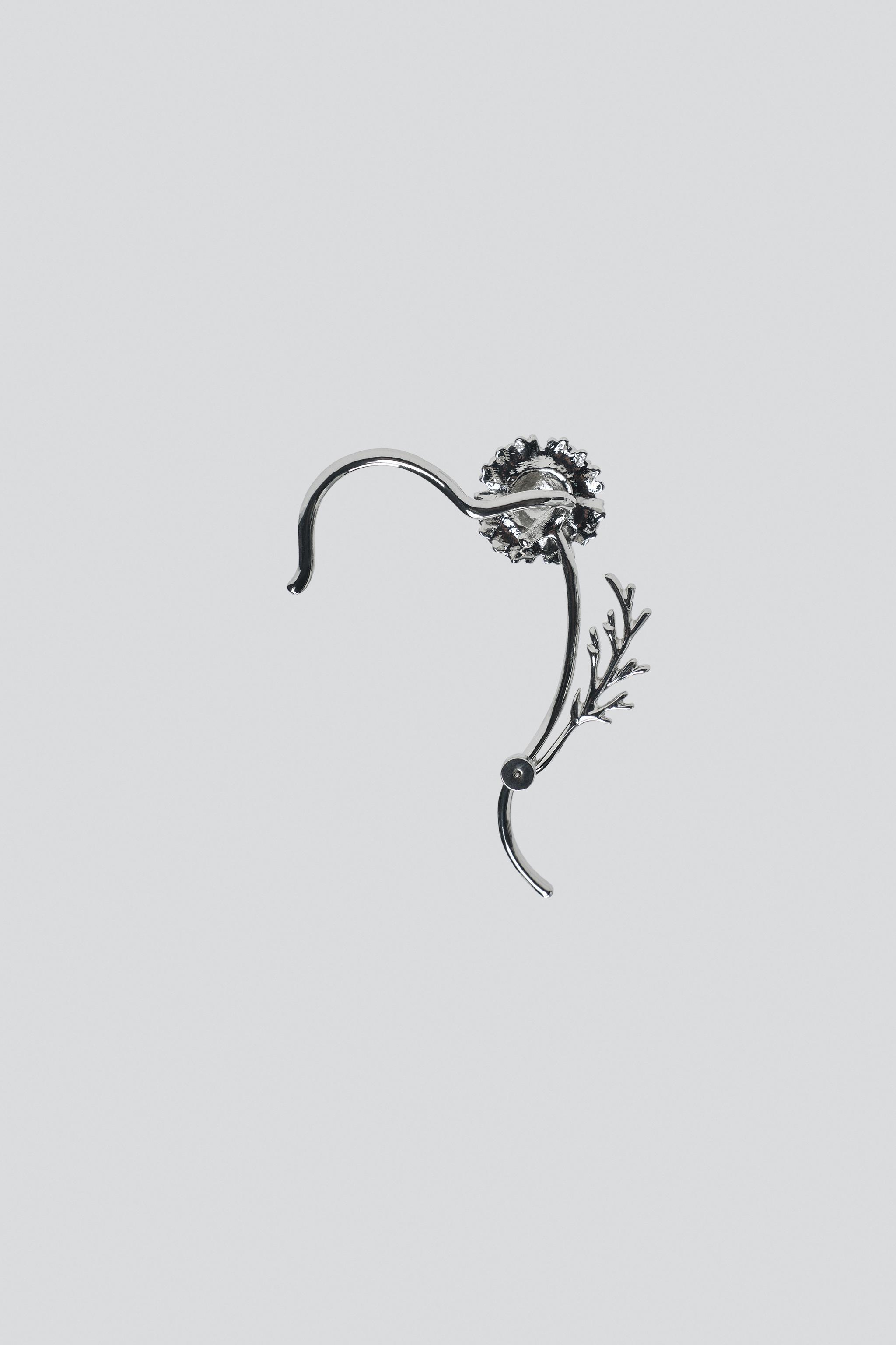 MAXI BOUCLE D'OREILLE EARCUFF FLEUR RELIEF