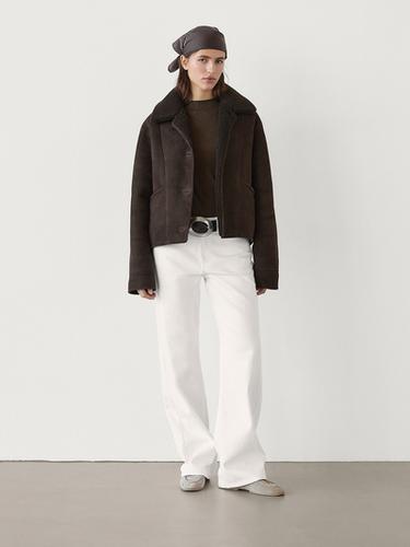 Zara Short shearling coat - Brown - Image 0