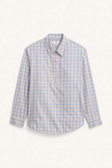 CAMISA POLO CUADROS LIMITED EDITION - tostado de Zara