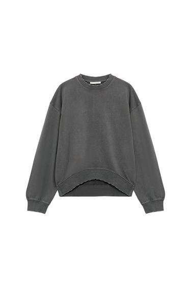 SUDADERA EFECTO LAVADO - Plomo de Zara