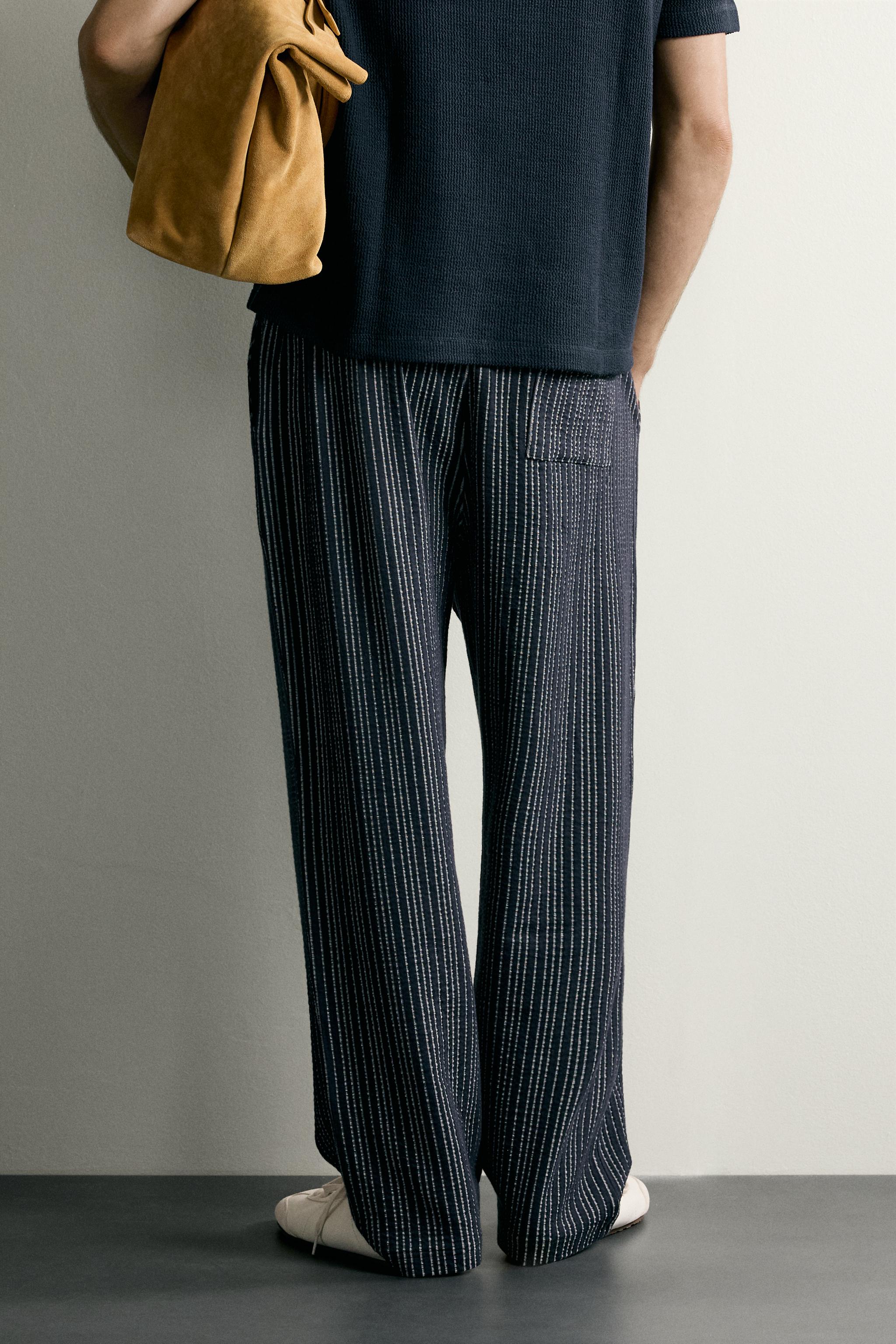 PANTALON DÉCONTRACTÉ SEERSUCKER CONTRASTE