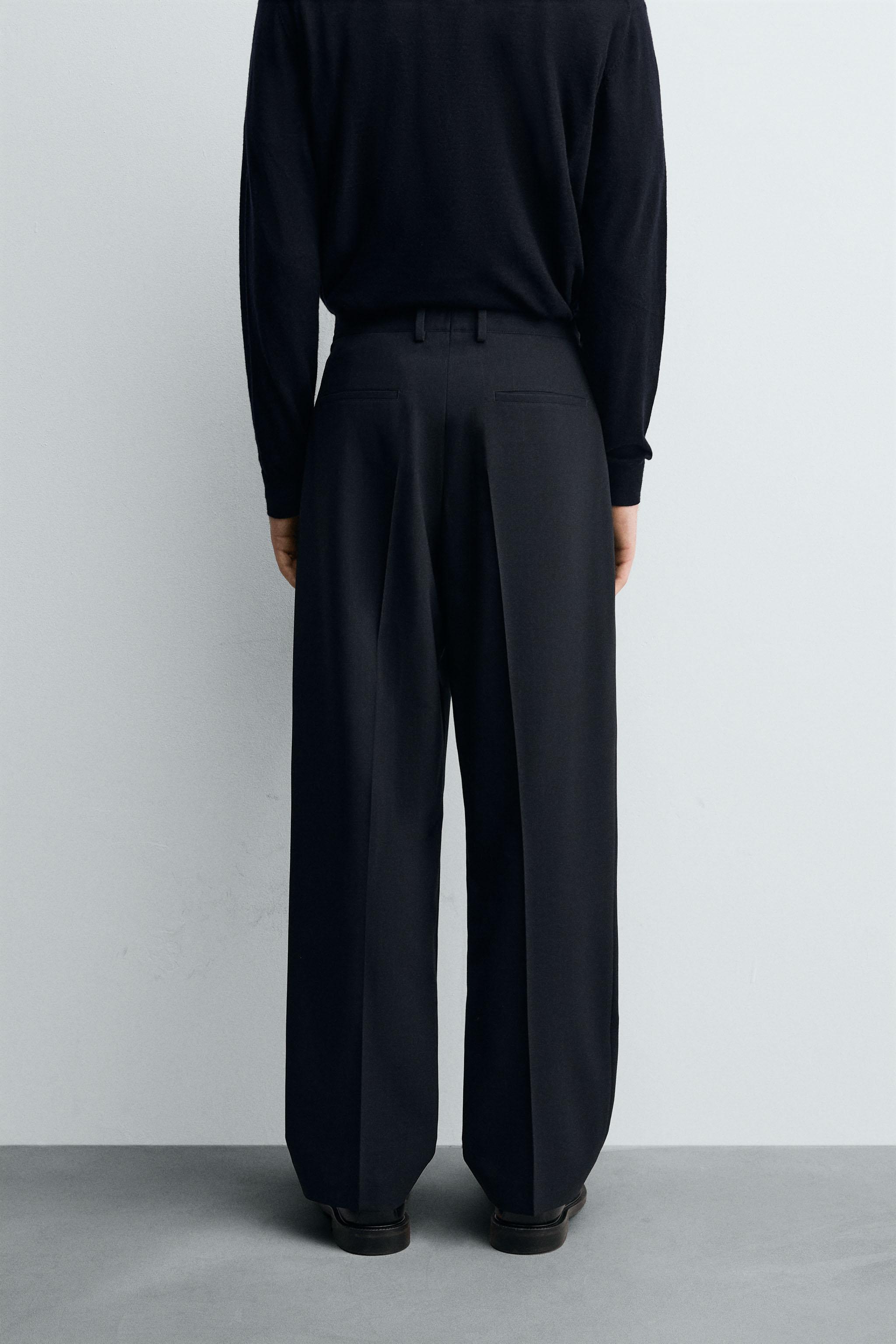 ストライプ柄スーツパンツ - ダークネイビーブルー | ZARA Japan
