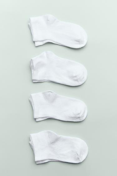 Zara FOUR-PACK OF BASIC SHORT SOCKS - White