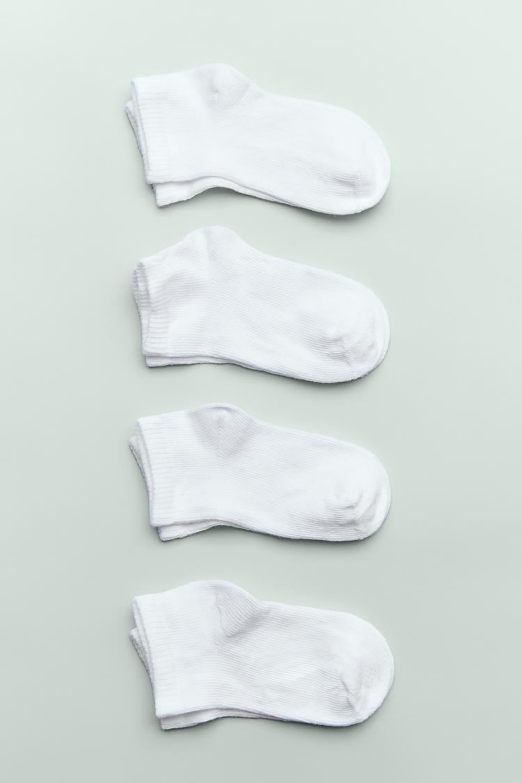 Pack cuatro calcetines cortos lisos