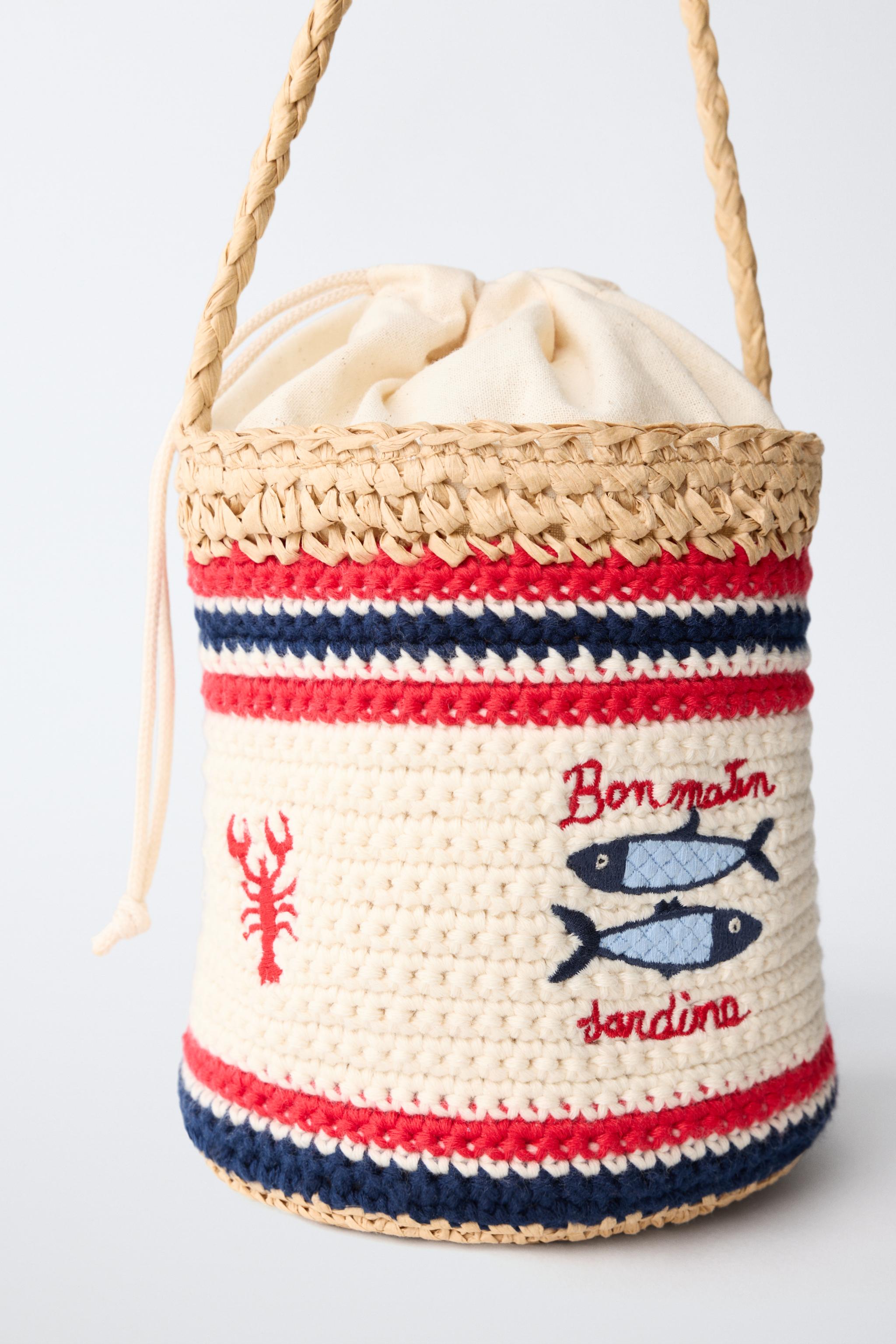 SAC BANDOULIÈRE EN CROCHET POISSONS