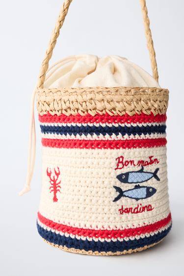 SAC BANDOULIÈRE EN CROCHET POISSONS - Blanc écru de Zara - Image 3