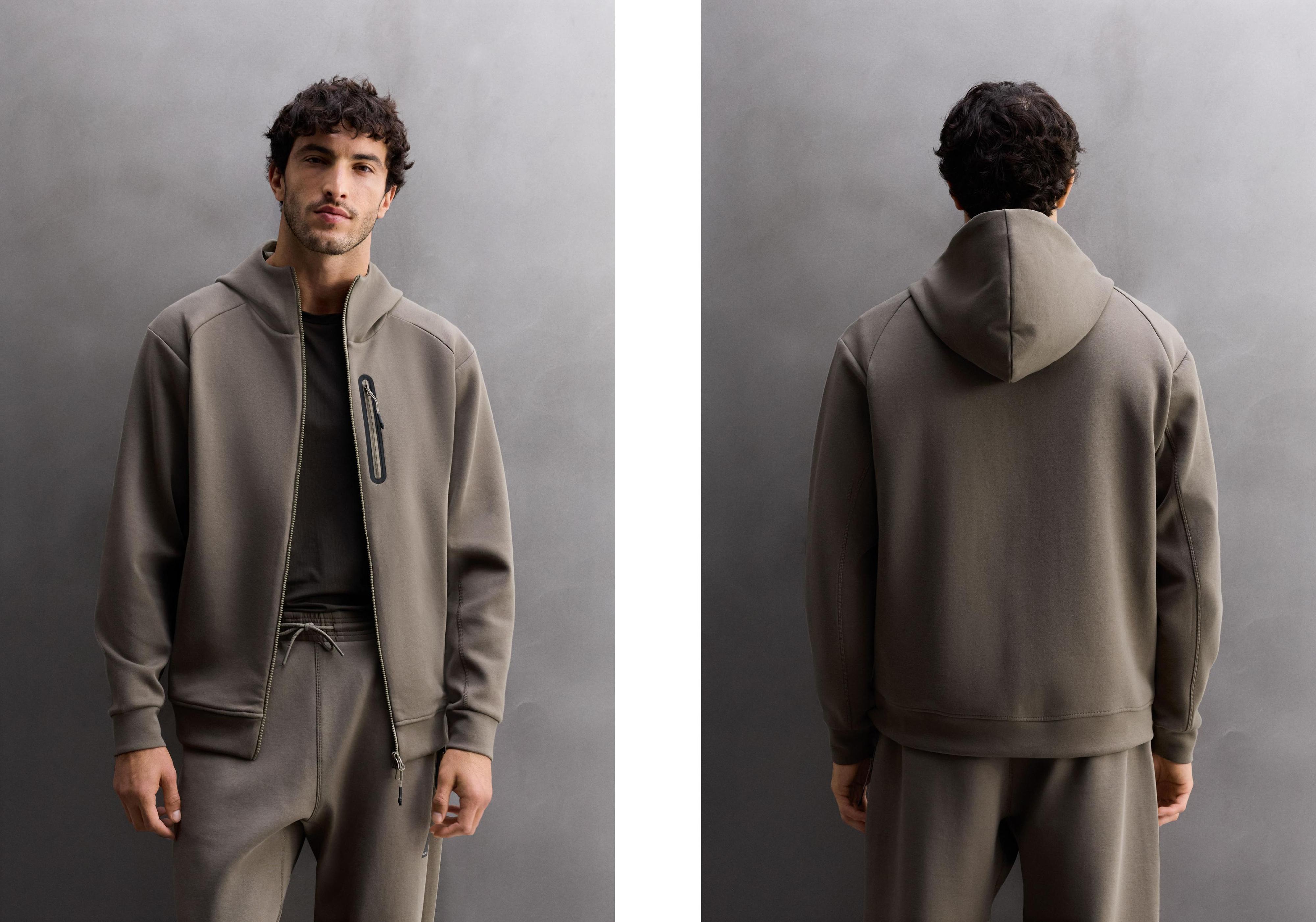 スペイン発送 ZARA ベーシックフード付きスウェットシャツ 新作 ベーシックフード付きスウェットシャツ - オフホワイト | ZARA