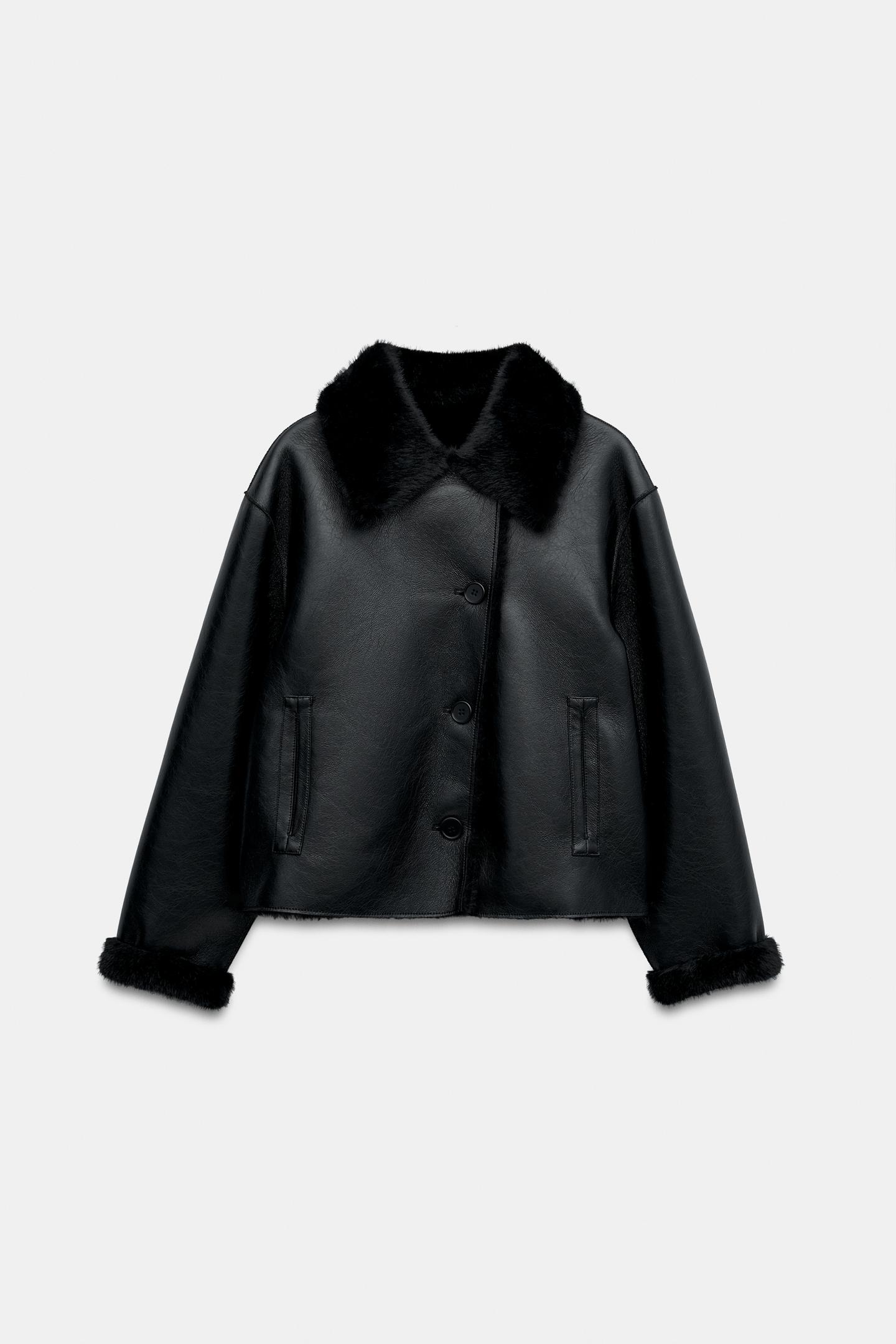 Женская куртка Zara Reversible Double-Faced, цвет: Чёрный — фото 11