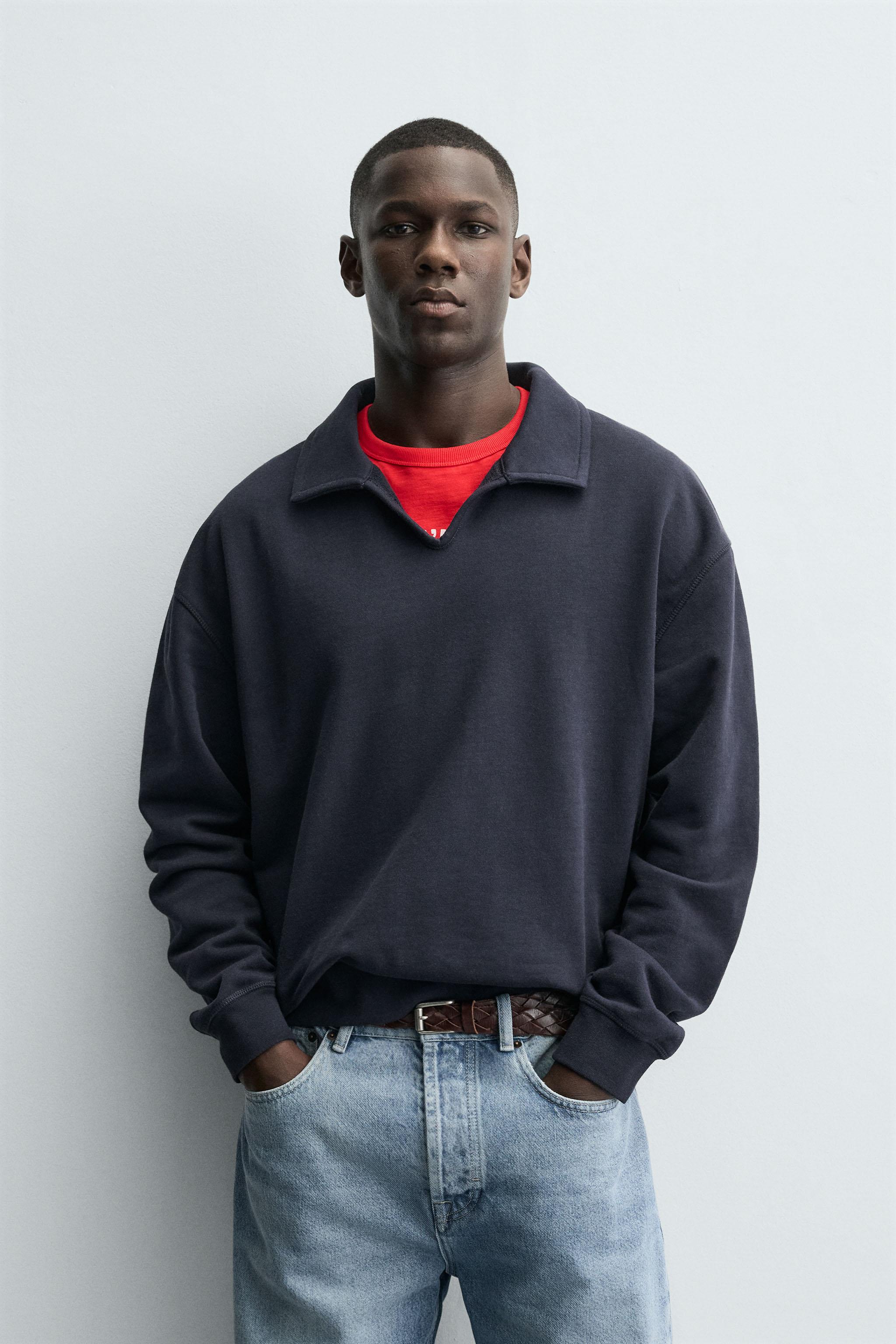 COTTON POLO SWEATSHIRT