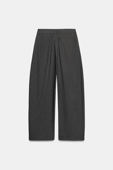 ZW COLLECTION TEXTURED BALLOON TROUSERS - Anthracite grey by Zara - Image 6