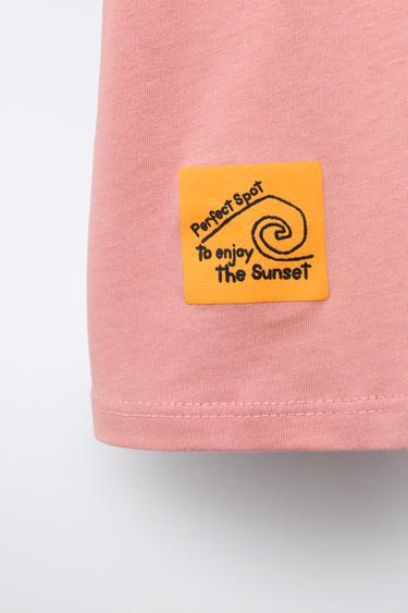 T-SHIRT IMPRIMÉ SOLEIL - Rose pâle de Zara - Image 3