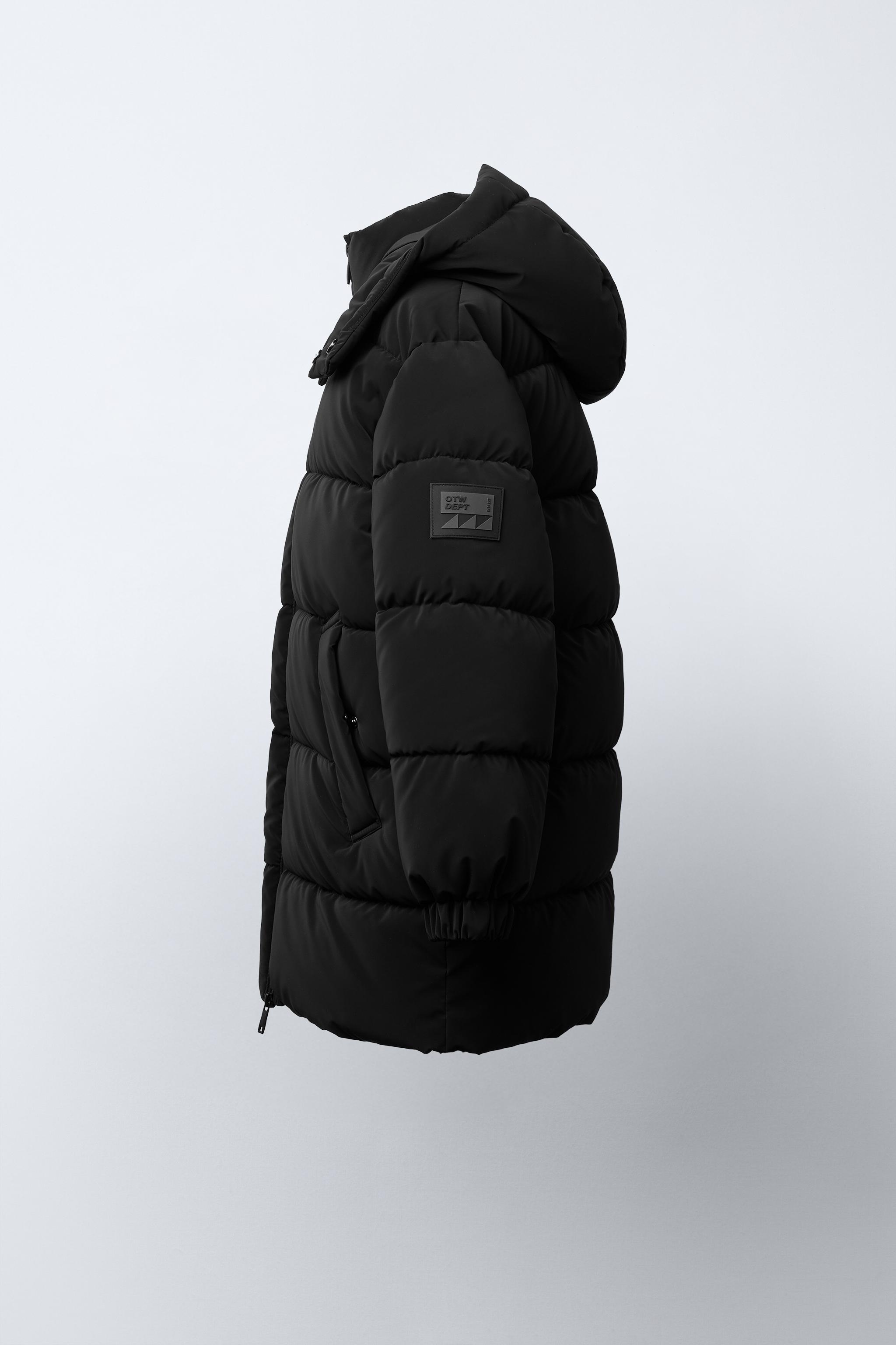 LONG QUILTED COAT WITH LABEL - Black | ZARA United States