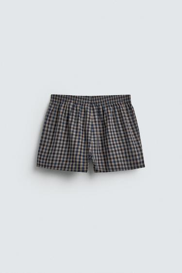 Zara LIMITED EDITION CHECKERED POPLIN BOXERS - Multicolored