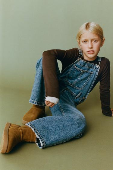 КОЖАНЫЕ БОТИНКИ С ИСКУССТВЕННОЙ ОВЧИНОЙ — КОРИЧНЕВЫЙ от Zara