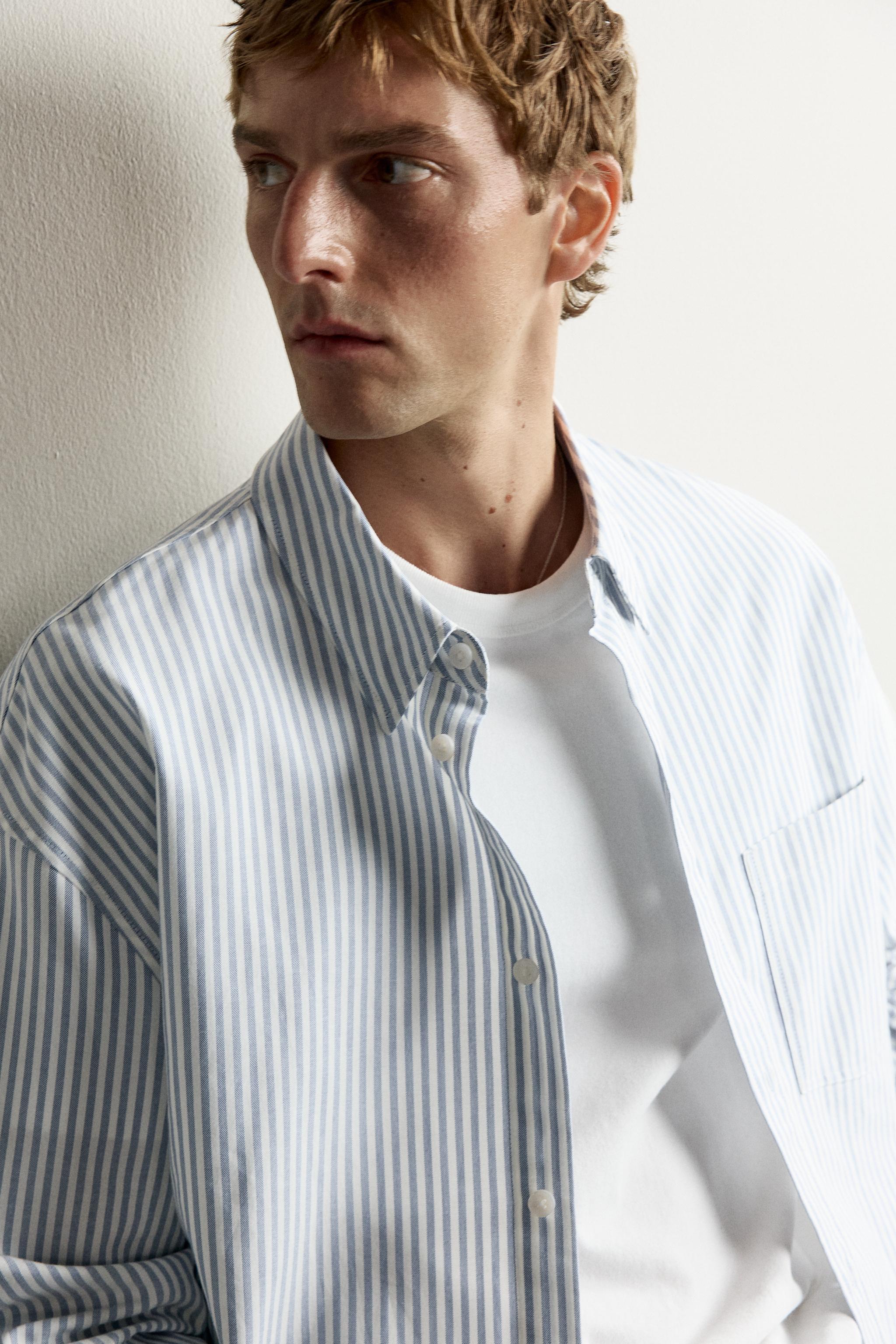Мужские рубашки Zara BOXY FIT SHIRT — фото 5