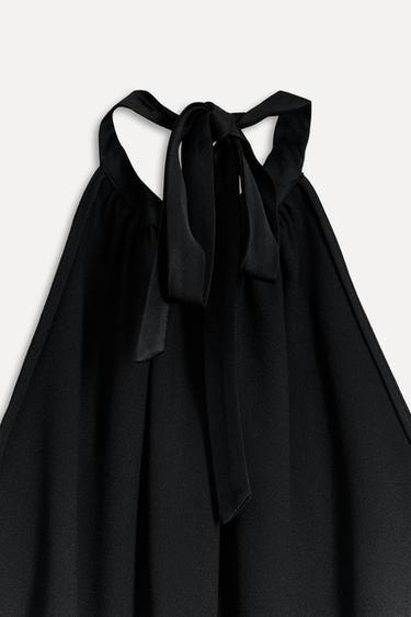 HALTER TOP WITH TIE DETAIL 50TH ANNIVERSARY - Black by Zara - Image 3