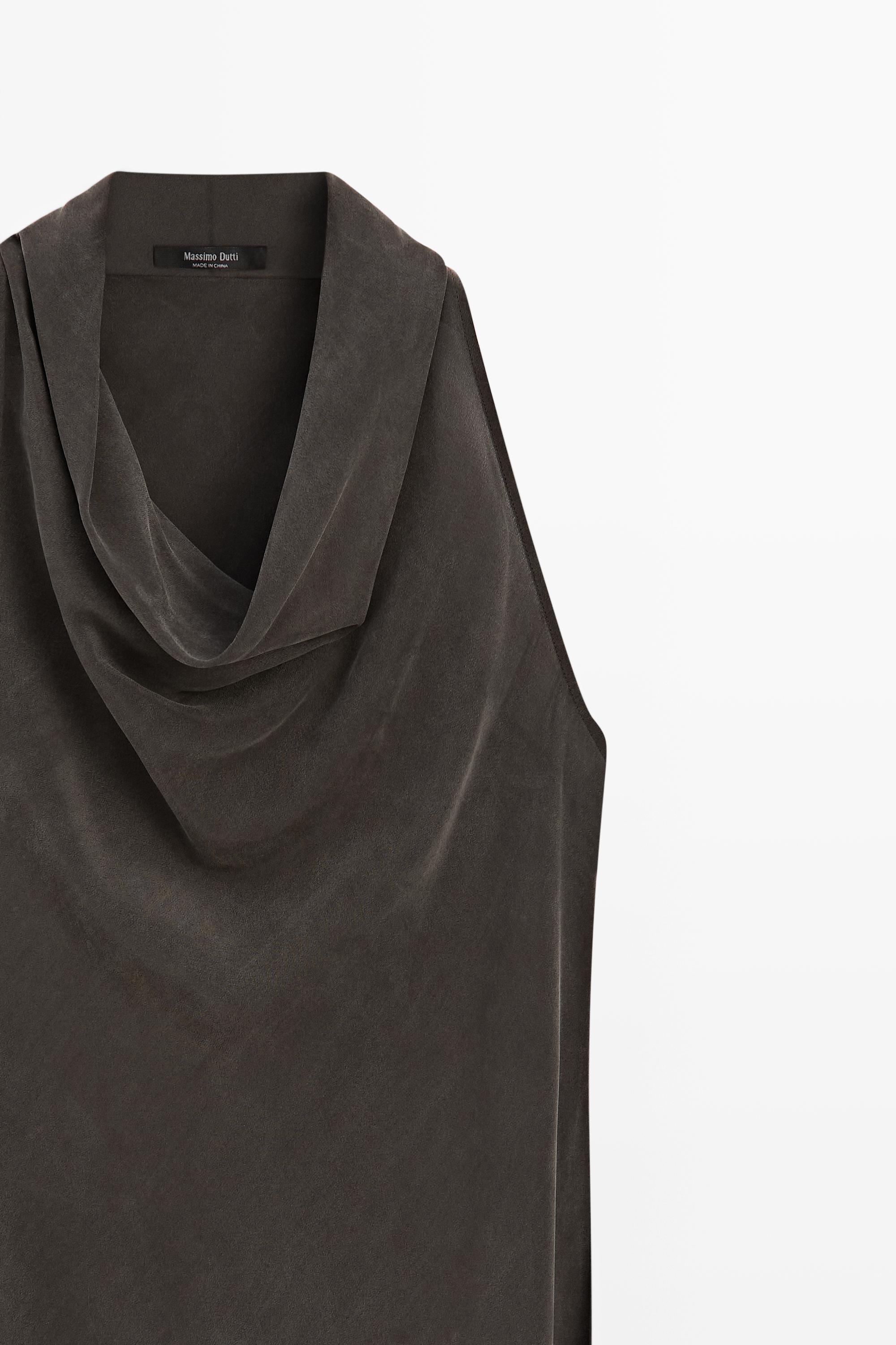 Midi dress with cowl neckline