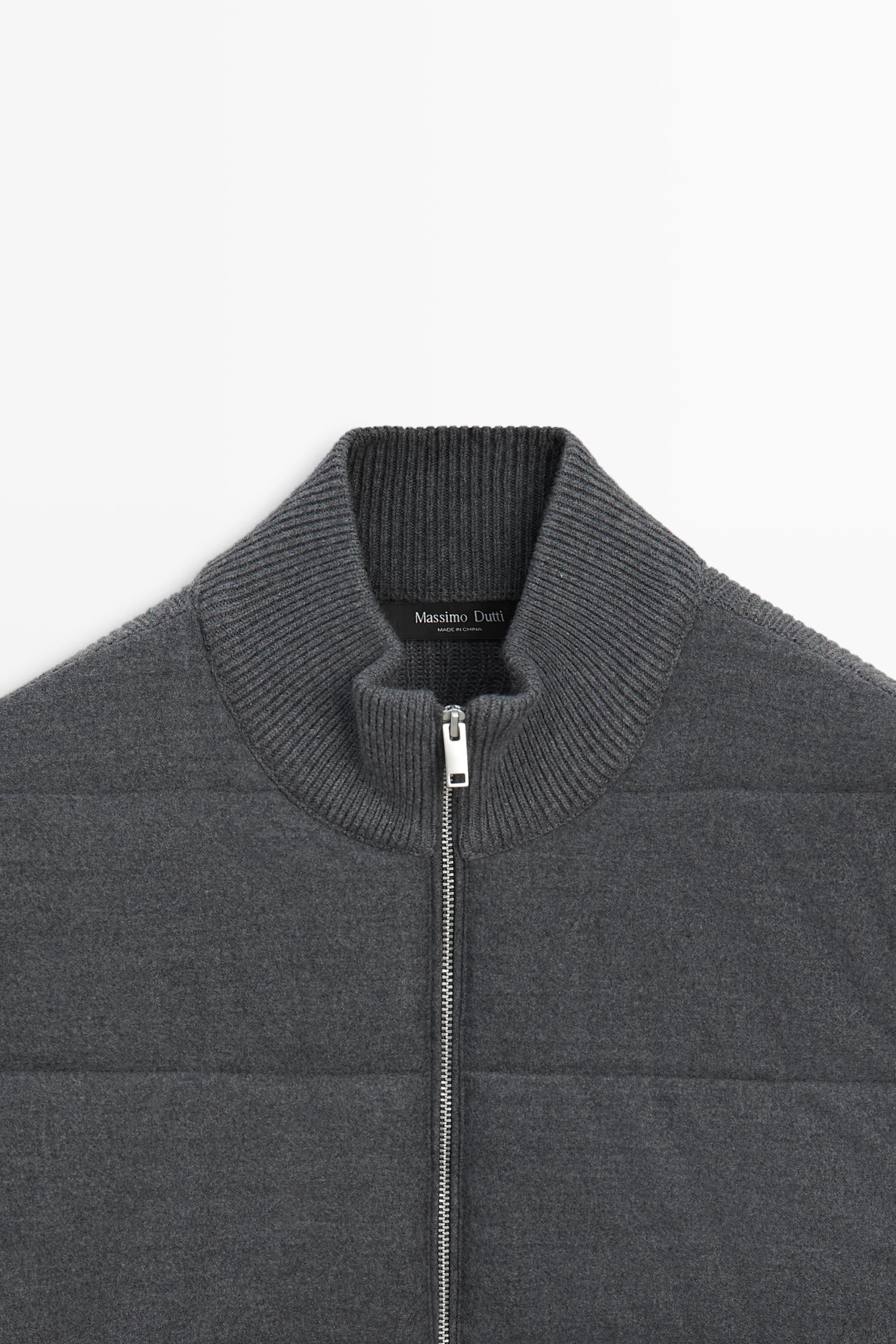 Cardigan combiné 100 % laine