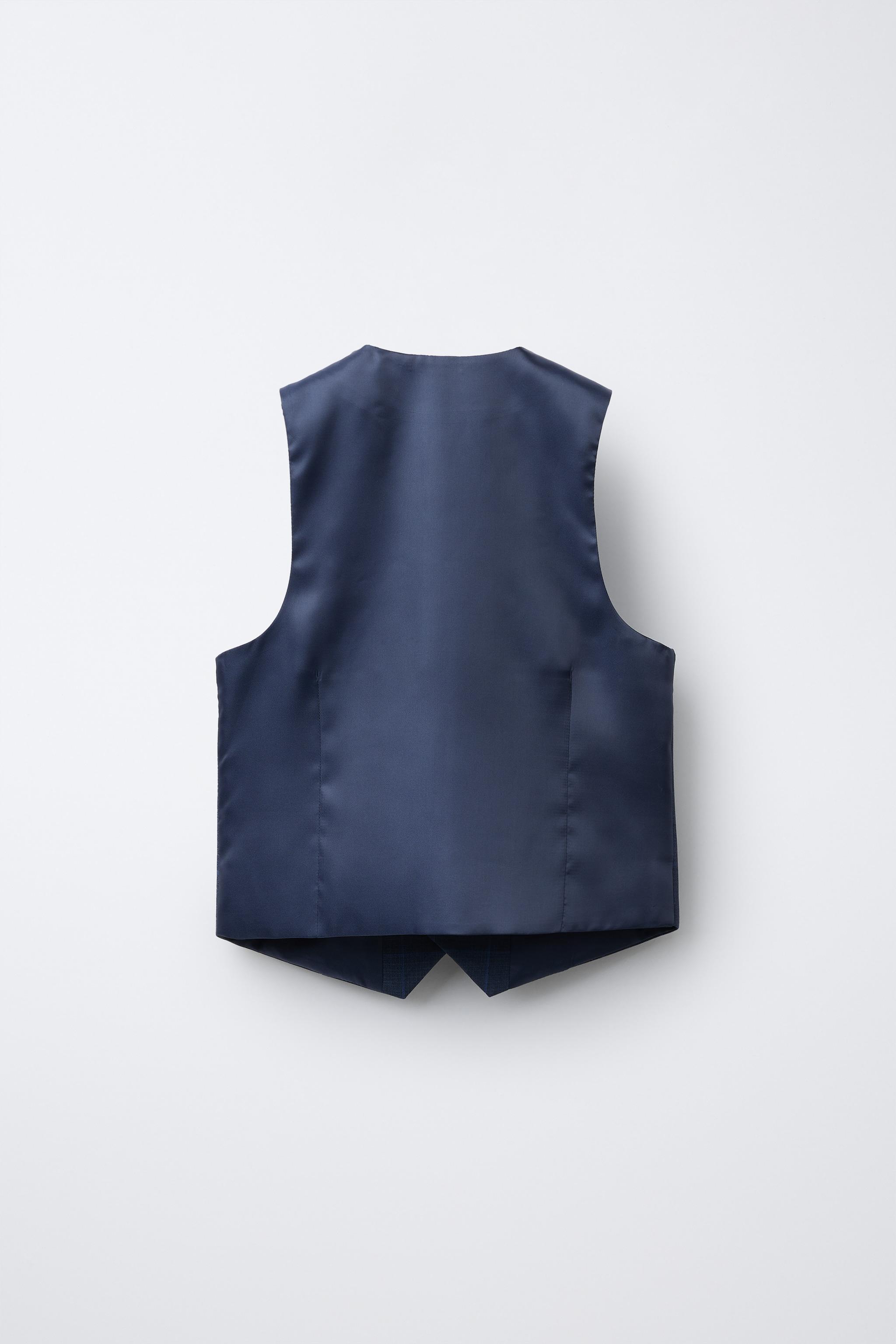 チェック柄スーツベスト - ダイブルー | ZARA Japan / 日本