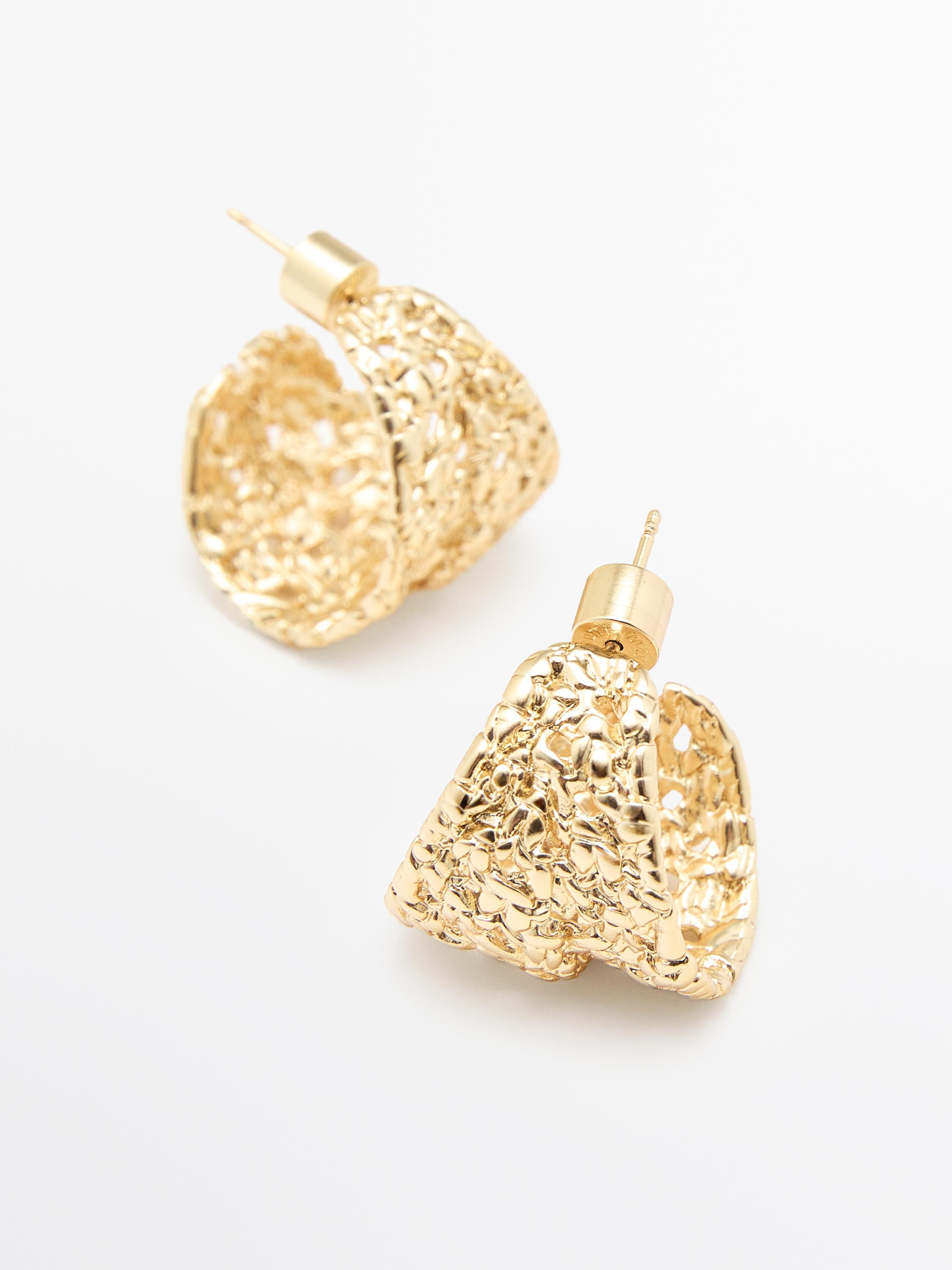 Braided textured hoop earrings
