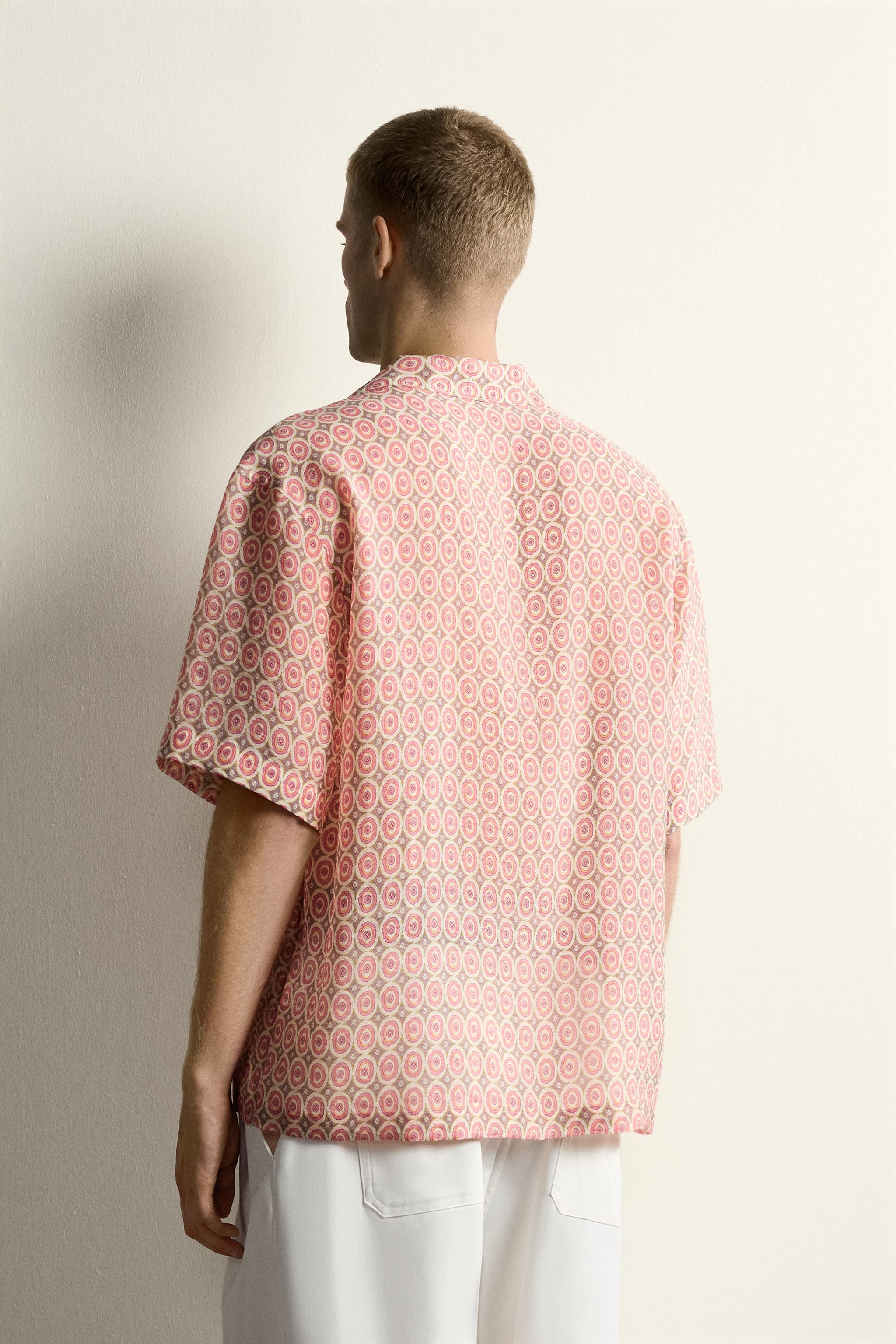 GEOMETRIC PRINT FLOWY SHIRT