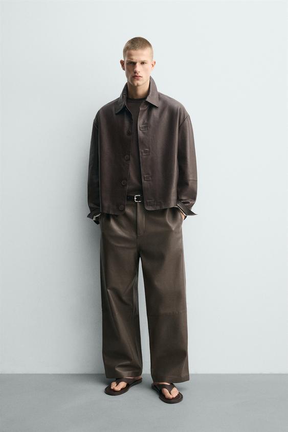 LEATHER BALLOON FIT PANTS from Zara - $269