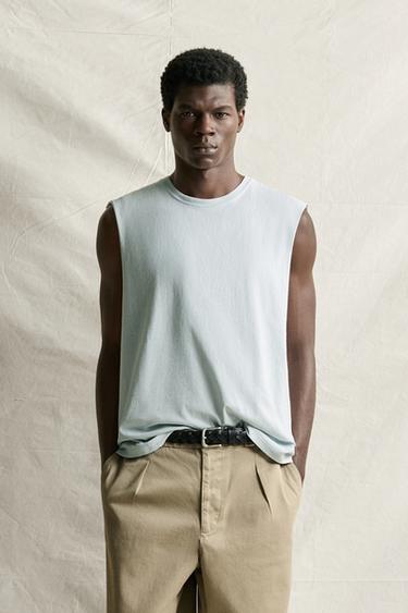 LIGHTWEIGHT RELAXED FIT TANK TOP — Light sky blue 2