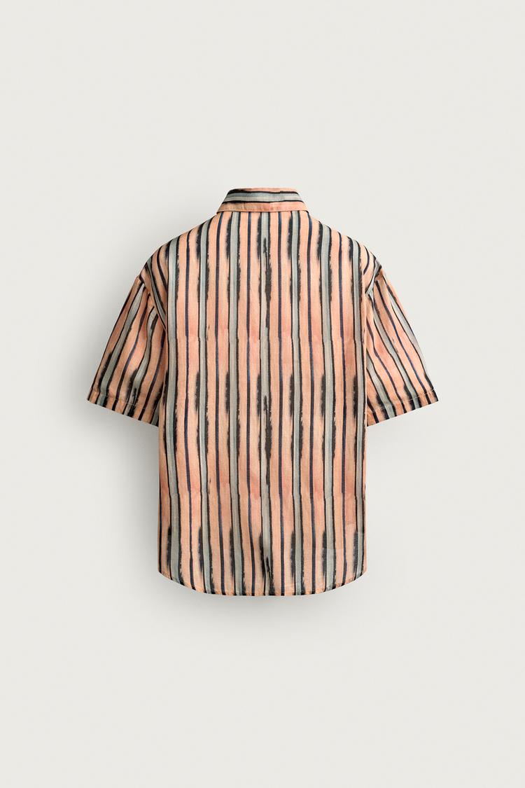 Camisa de algodón y viscosa a rayas 8