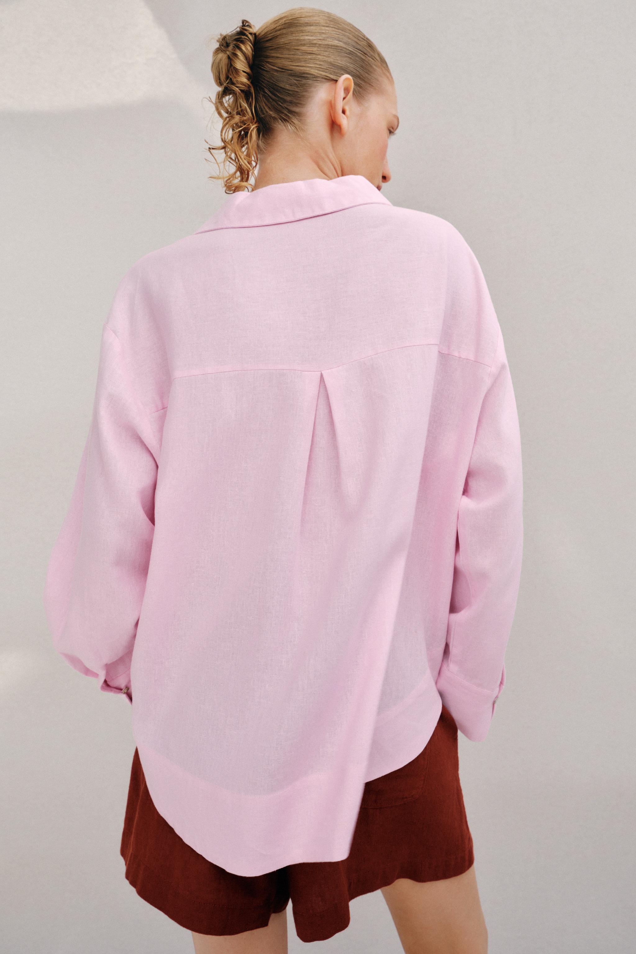 LINEN BLEND FULL CUT BLOUSE