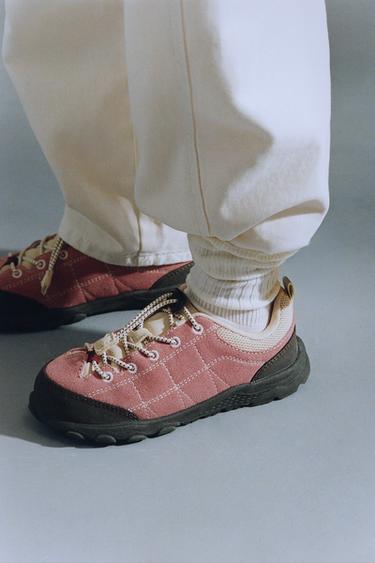 LEATHER BAREFOOT TRAINERS - Pink by Zara